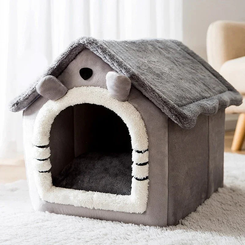 Maison Cocon Douillette pour Chats & Petits Chiens – Coussin Amovible Inclus