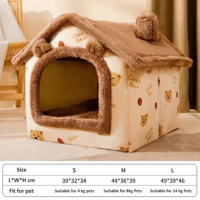 Maison Cocon Douillette pour Chats & Petits Chiens – Coussin Amovible Inclus
