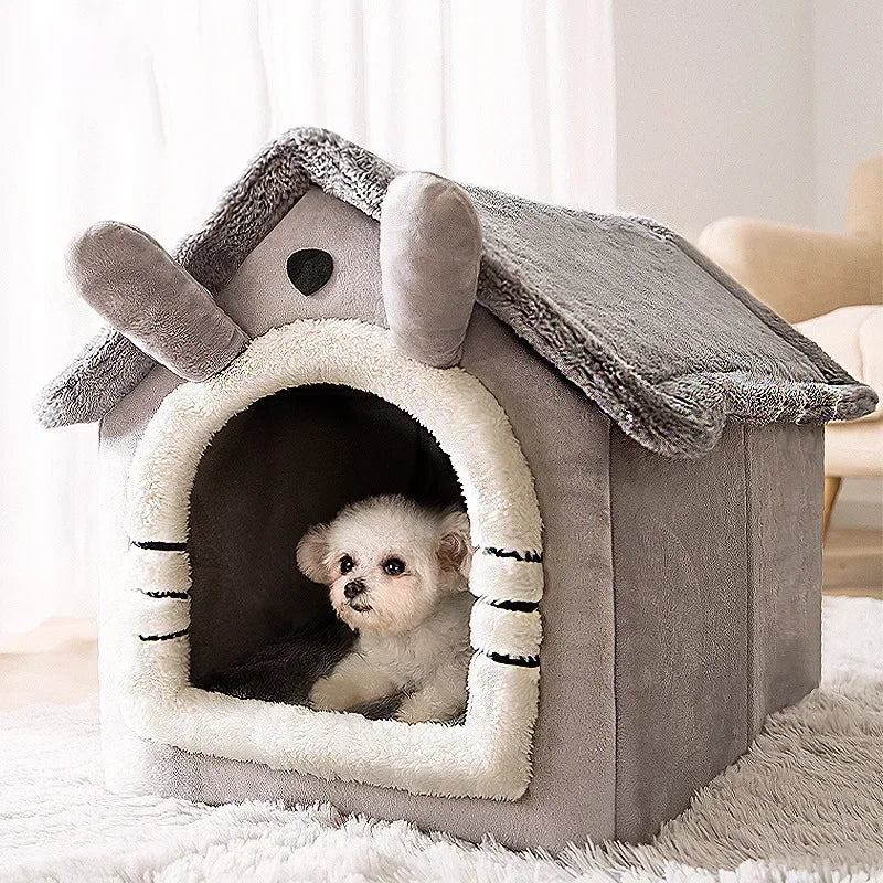 Maison Cocon Douillette pour Chats & Petits Chiens – Coussin Amovible Inclus
