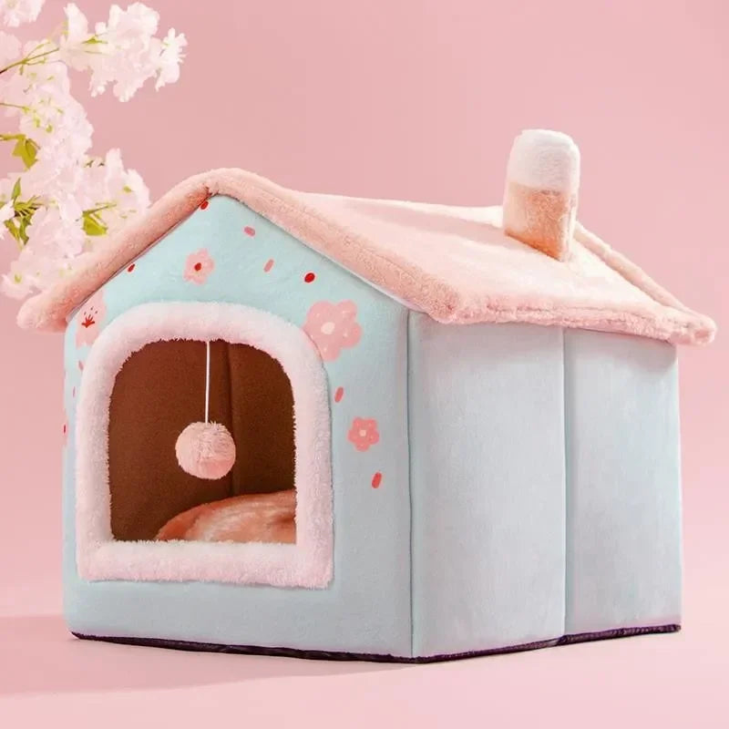 Maison Cocon Douillette pour Chats & Petits Chiens – Coussin Amovible Inclus