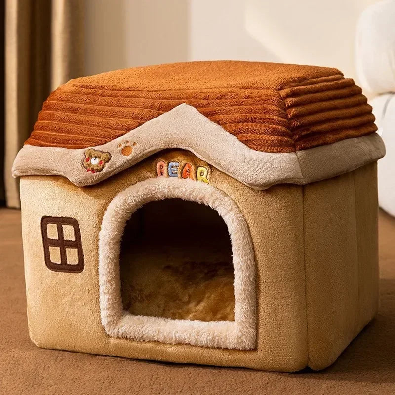 Maison Cocon Douillette pour Chats & Petits Chiens – Coussin Amovible Inclus