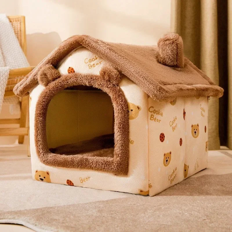 Maison Cocon Douillette pour Chats & Petits Chiens – Coussin Amovible Inclus