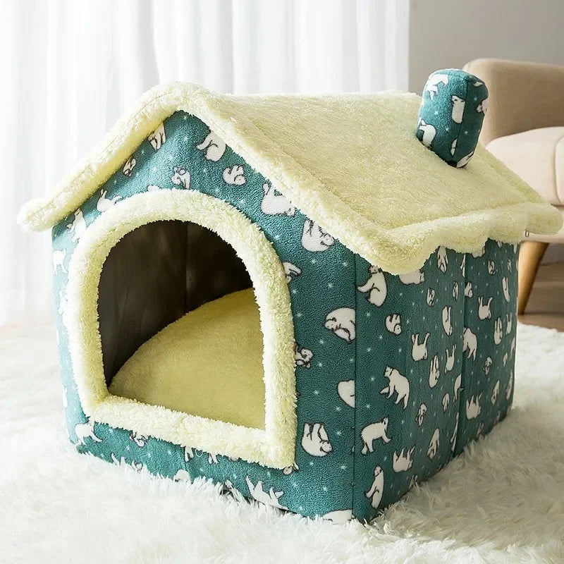 Maison Cocon Douillette pour Chats & Petits Chiens – Coussin Amovible Inclus
