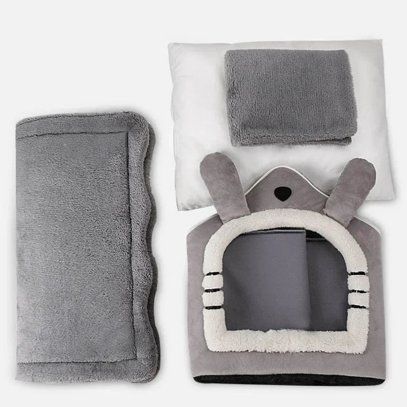 Maison Cocon Douillette pour Chats & Petits Chiens – Coussin Amovible Inclus