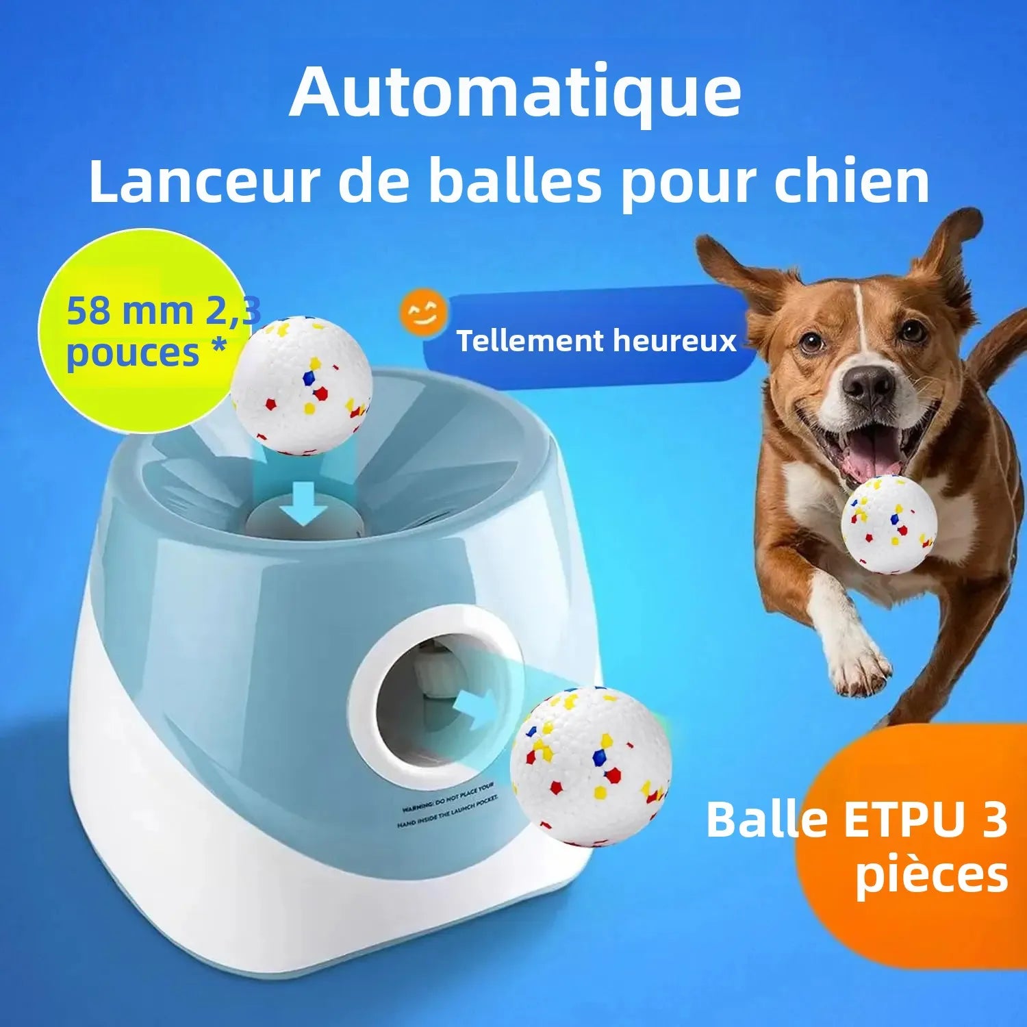 Lanceur de Balles Automatique pour Chiens – Jouet Interactif & Ludique